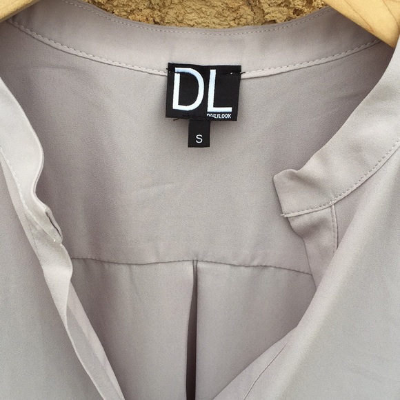 Grey Vneck Blouse - Picture 4 of 6